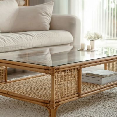 Dessus de table en verre trempé Wallfluent 100x50 cm Transparent