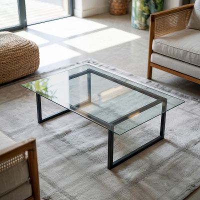Dessus de table en verre trempé Wallfluent 100x70 cm Transparent