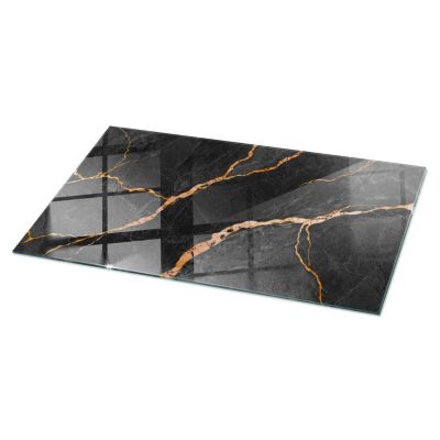 Dessus de table en verre trempé Wallfluent 120x60 cm Motif marbré avec veines