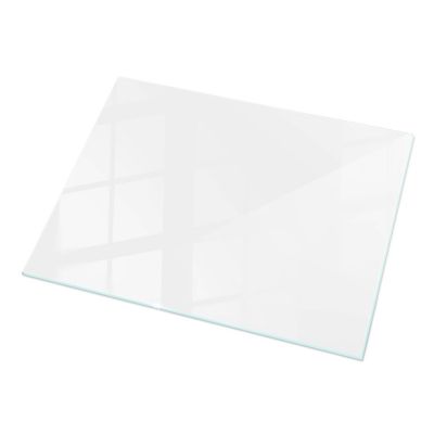 Dessus de table en verre trempé Wallfluent 120x80 cm Couleur blanche lisse