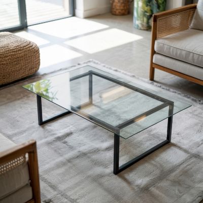 Dessus de table en verre trempé Wallfluent 120x80 cm Transparent
