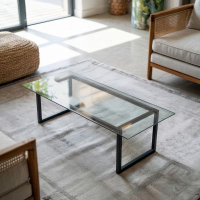 Dessus de table en verre trempé Wallfluent 125x50 cm Transparent