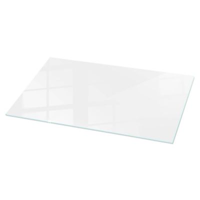 Dessus de table en verre trempé Wallfluent 140x70 cm Couleur blanche lisse