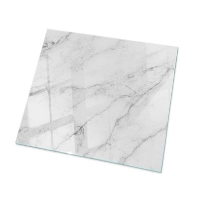 Dessus de table en verre trempé Wallfluent 50x50 cm Motif de surface en marbre