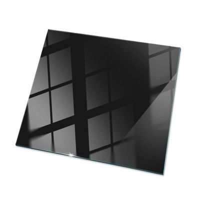 Dessus de table en verre trempé Wallfluent 60x60 cm Couleur noire lisse