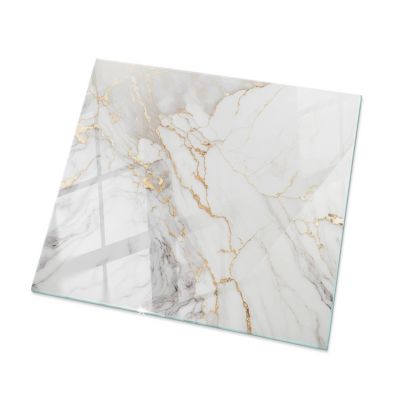Dessus de table en verre trempé Wallfluent 60x60 cm Marbre élégant avec veines