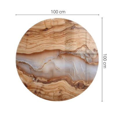 Dessus de table en verre trempé Wallfluent fi100 cm Bois naturel avec résine