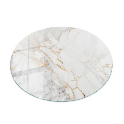 Dessus de table en verre trempé Wallfluent fi100 cm Marbre élégant avec veines