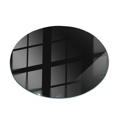 Dessus de table en verre trempé Wallfluent fi80 cm Couleur noire lisse