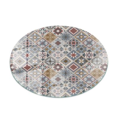 Dessus de table en verre trempé Wallfluent fi80 cm Motif mosaïque avec ornements