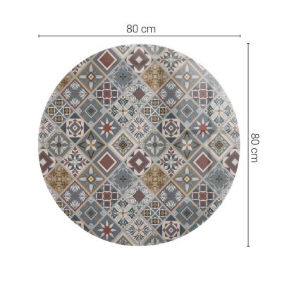 Dessus de table en verre trempé Wallfluent fi80 cm Motif mosaïque avec ornements