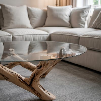 Dessus de table en verre trempé Wallfluent fi80 cm Transparent