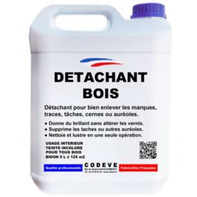 Detachant Bois -  4x5 L   - Codeve Bois - Pour Enlever Toute Trace, Tâche, Marque, Cerne Ou Auréole Sur Le Bois.