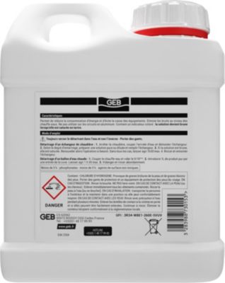 Détartrant des installations sanitaires d'eau chaude Geb, bidon 1 litre