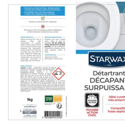 Détartrant en poudre sanitaire Starwax 1 kg