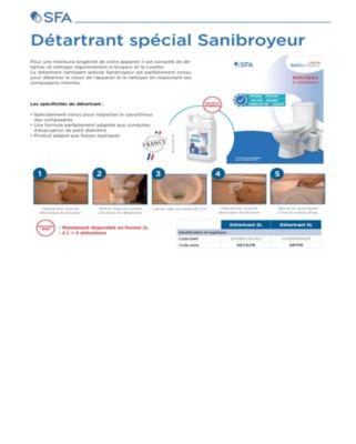 Détartrant WC SFA spécial Sanibroyeur 5L
