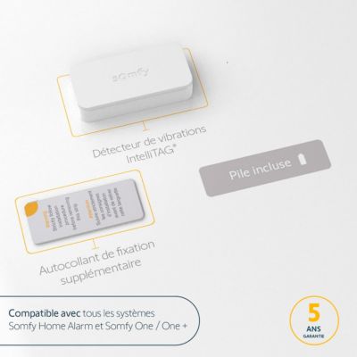 Détecteur d'ouverture IntelliTAG - Somfy - Détection avant l'ouverture - Compatible Home Alarm (Advanced et Essential)