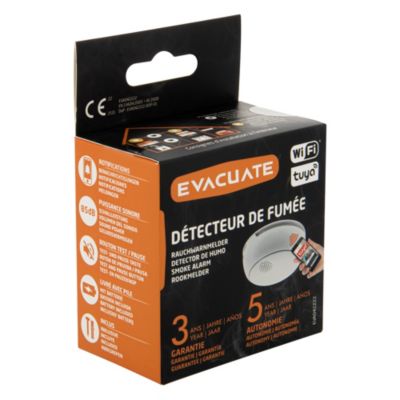 Détecteur de fumée Evacuate wifi Tuya 5 ans