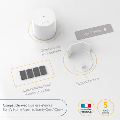 Détecteur de mouvement intérieur - Somfy - Compatible Animaux – Fabriqué en France - Compatible Home Alarm (Advanced, Essential), One (+)