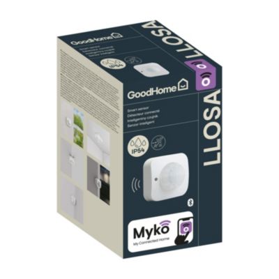 Détecteur de mouvement Myko GoodHome sans-fils bluetooth IP44 l.7,5 x H.7,5 cm blanc