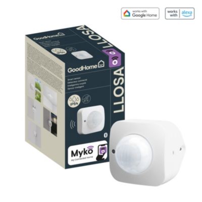 Détecteur de mouvement Myko GoodHome sans-fils bluetooth IP44 l.7,5 x H.7,5 cm blanc