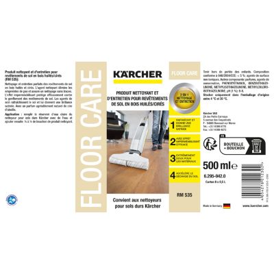 Détergent nettoyant parquets huilés / cirés Karcher 500 ml