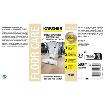 Détergent nettoyant sols en bois Karcher 500 ml