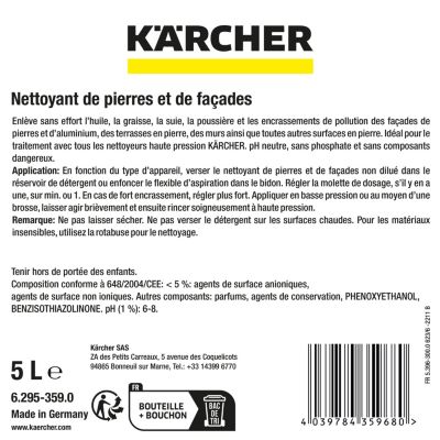 Détergent pierre et façades Karcher 1L pour extérieur