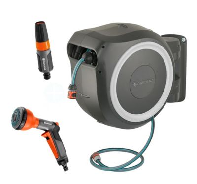 Dévidoir mural automatique RollUp XL Gardena 30m + 5m offert + pistolet multi-jets offert