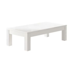 DEYTON - Table Basse L127cm Laquée Blanc Brillant