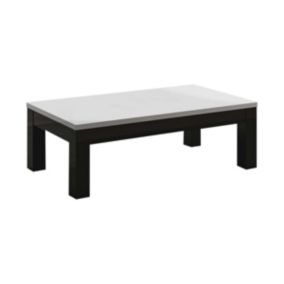 DEYTON - Table Basse L127cm Laquée Noir et Blanc Brillant