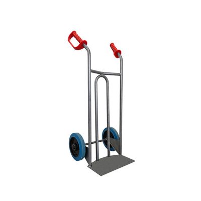 Diable acier charge 250kg - Roues caout. élast. bleu non tachant silencieux - DVPO-RSB