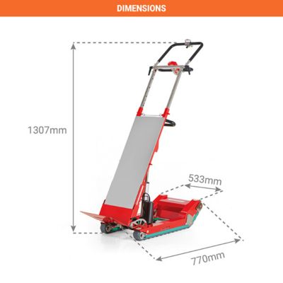 Diable électrique monte escalier à chenilles avec dossier haut - Charge maximale 160kg - SKI160