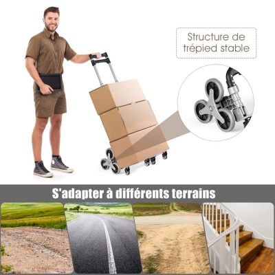 Diable pliable en aluminium chariot de transport avec bande