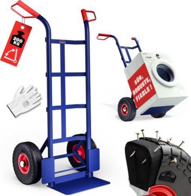 Diable Pliant pneus Pleins PU increvable Max. 200kg déménagement Charge Lourde Atelier Diable de manutention Chariot Transport