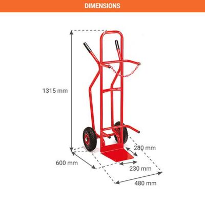 Diable porte bouteille B84 (84L) - Roues pneumatiques - DBUB21GON