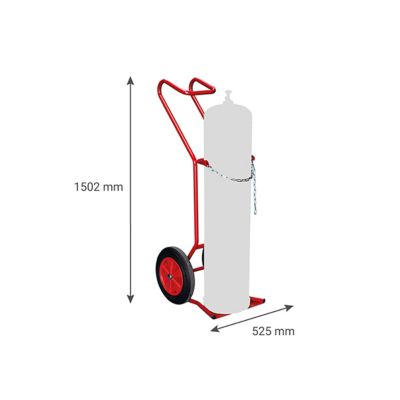 Diable porte bouteille pour chantier - 1 bouteille - Roues pneumatiques - 810007885