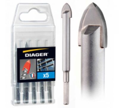 Diager Meches a verre et carrelage cera-pro 413D05 1 mèche 5,0 mm 108 / 68 mm