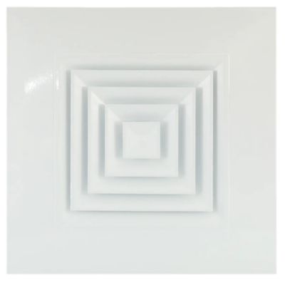 Diffuseur carré fixe 4 voies aluminium blanc plafond AF 704 150x150 mm - ALDES - 11051006