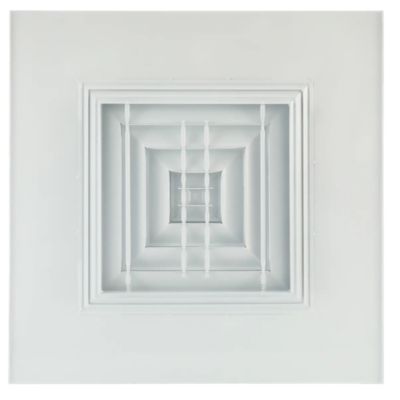 Diffuseur carré fixe 4 voies aluminium blanc plafond AF 704 150x150 mm - ALDES - 11051006