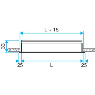 Diffuseur linéaire soufflage 3 fentes alu anodisé avec registre ALD613 900mm - ALDES - 11051763