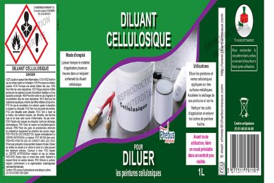 Diluant cellulosique pour peinture et vernis Phebus 1L