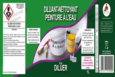 Diluant nettoyant pour peinture à l'eau 1L