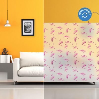 DIMEXACT - Film électrostatique dépoli motifs orchidées - 120 cm x 0.5 m - en Rouleau