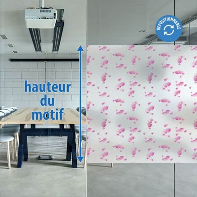 DIMEXACT - Film électrostatique dépoli motifs orchidées - 120 cm x 0.5 m - en Rouleau
