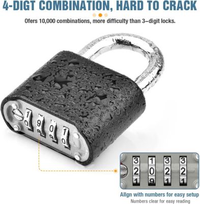 Cadenas À Combinaison À 4 Chiffres – 10 000 Combinaisons Résistantes