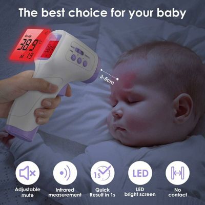 Thermomètre Frontal Numérique Infrarouge Evolu - Pour Bébé, Enfant Et Adulte, Mode Silencieux