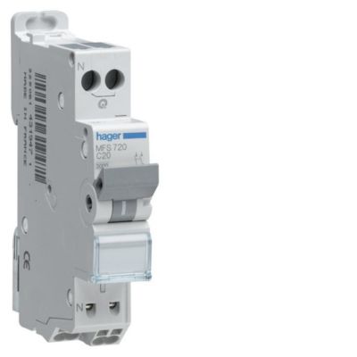Disjoncteur 1P+N 3kA 25A - Courbe C - SanVis