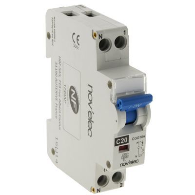 Disjoncteur 20A Nov'Elec Resi9 230 V 2 pôles