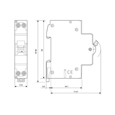 Disjoncteur 32A type C 3kA à vis Jacobsen